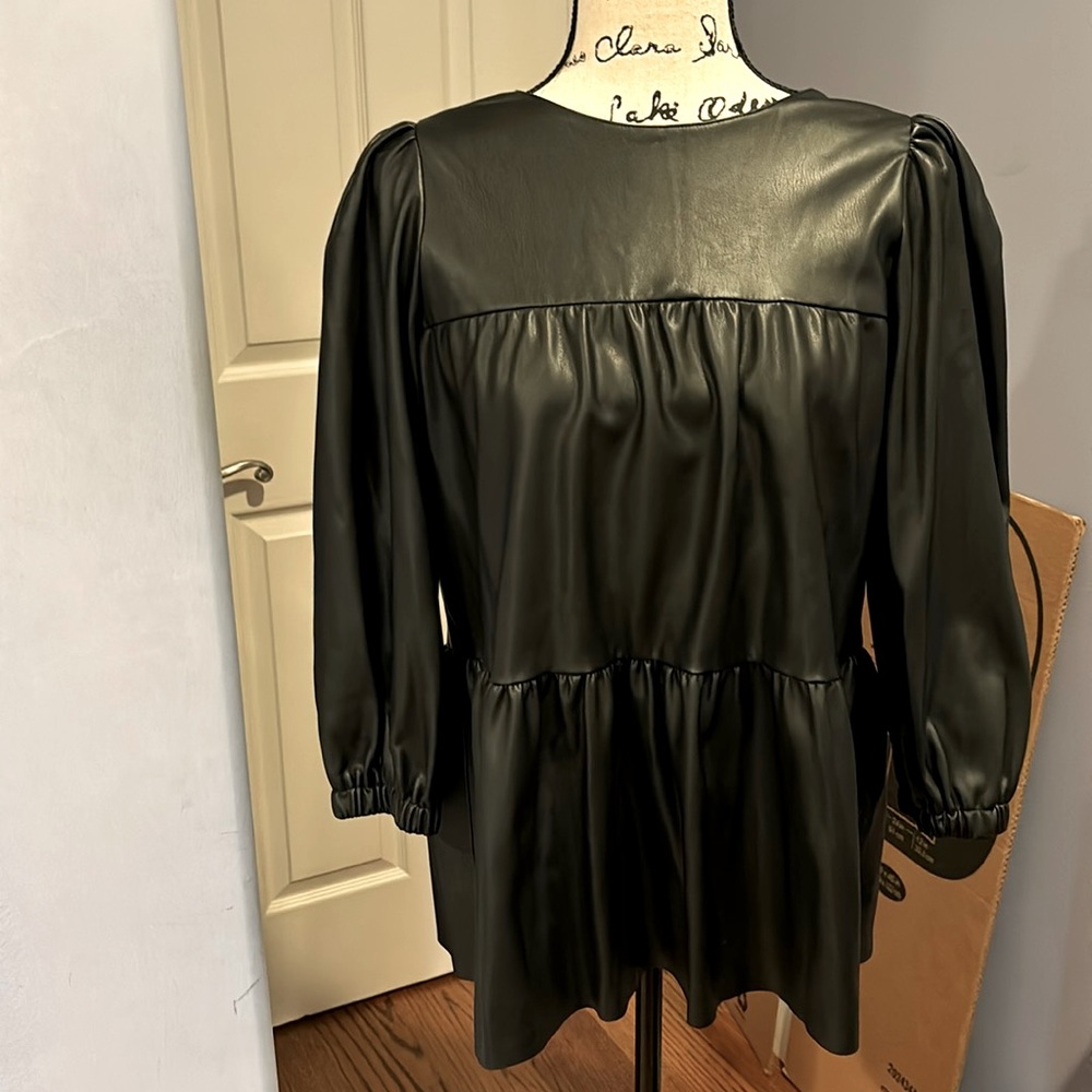 Zara Faux leather top
